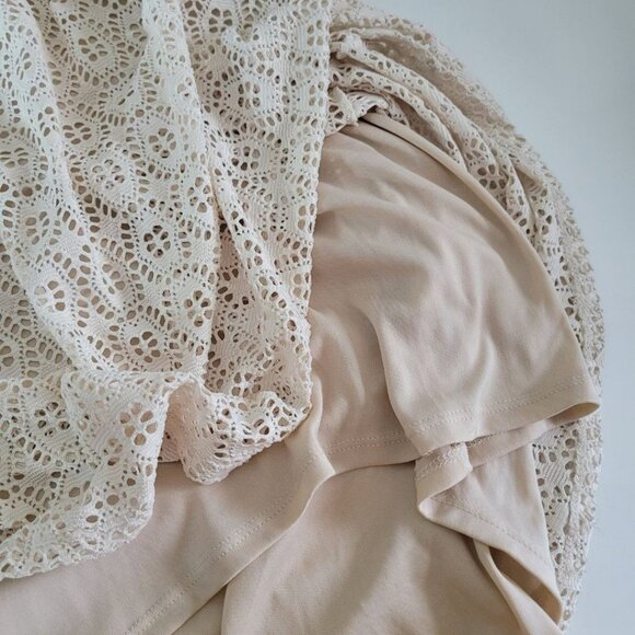 Maurices Plus Dress Womens 2X Doily Eyelet Lace Sleeveless Beaded Sequin Beige‎ - Picture 14 of 16